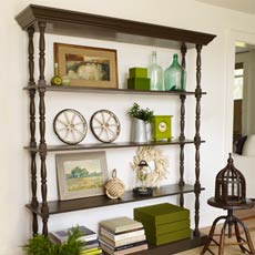 a custom-made open shelving unit