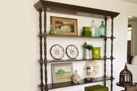 a custom-made open shelving unit