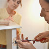 tracing the outline of the hinges allows you to score and chisel out new mortises