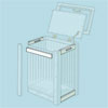 trim hamper and insert floor to build a wood hamper