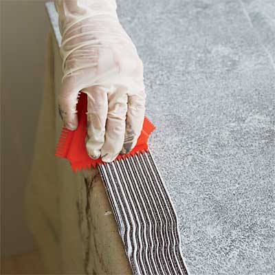 cut in the edge for faux wood grain painting