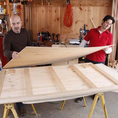 cut and attach the sheathing when building a bar