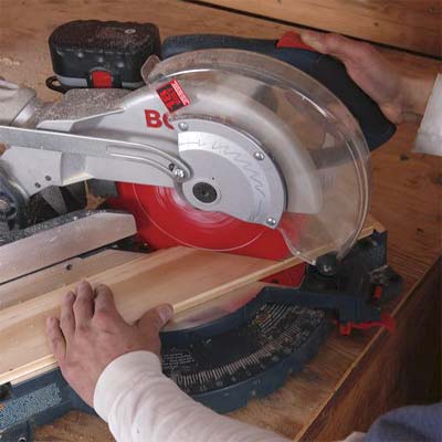 miter the frame and edge pieces while building a display coffee table