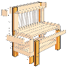 an illustration focusing on the legs of a potting bench