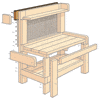 an illustration focusing on the wire mesh and backing board for a potting bench