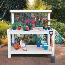 a potting bench for the garden