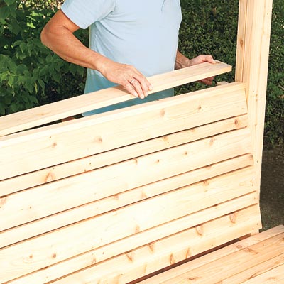 attaching the backrest cap for the bench