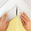 installing outside corner moldings for three-piece crown molding