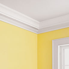 finished three-piece crown molding