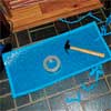 padding cut as an underlayment for this easy to install stair runner