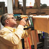 Tom Silva attaches molding to the desktop