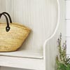 a pickled oak bench