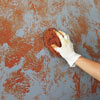 Sponge second-coat on interior wall paint