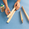glue wedge sections when making a sunburst mirror frame with wood shims