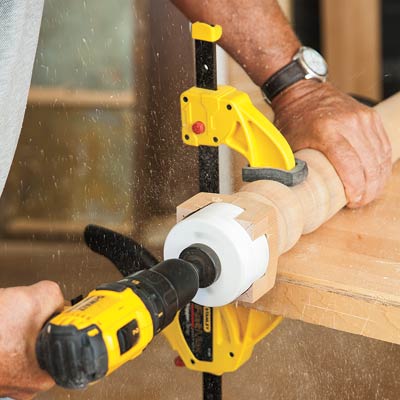 reshape wood pedestal