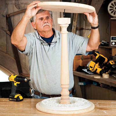 pinpoint center on each wood round