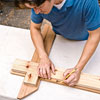 marking the inside of the lamppost 1x6 for the 2x4 center board