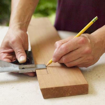 marking the notch for the front leg of a Westport chair