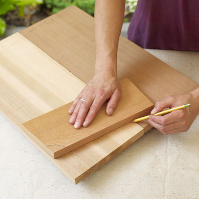 marking the cut lines for the seat of a Westport chair