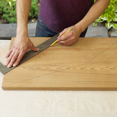 marking angled cut lines for the legs of a Westport chair