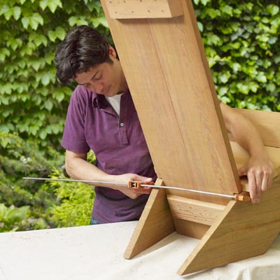 measuring the distance between the back legs to accommodate the back rest for a Westport chair