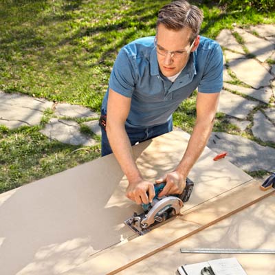 cutting MDF pieces for the mattress platform