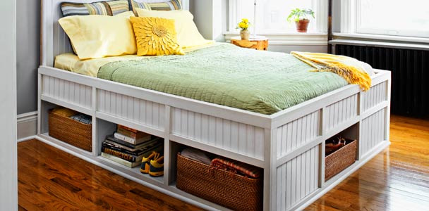 a finished storage bed