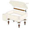 Add the Top and Feet to build an Upholstered Storage Ottoman