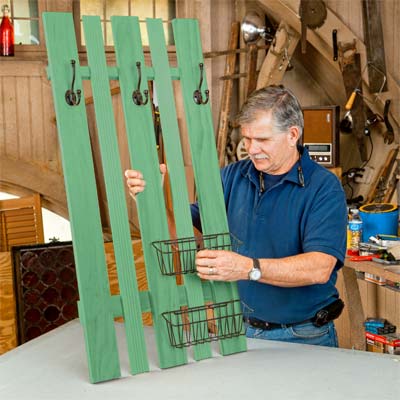 Hang the Baskets and Install the wall-mounted Coatrack