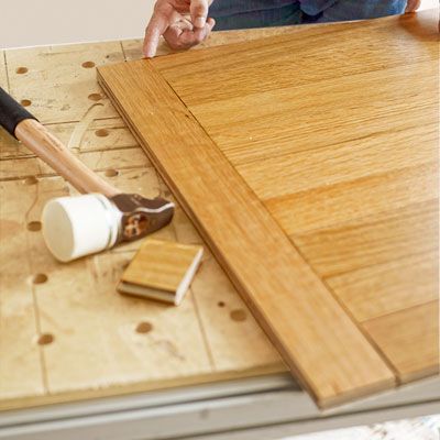 building a test panel for a herringbone floor