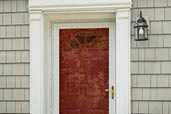 a front door with a storm door