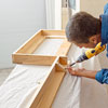 assembling a hardwood frame for kitchen cabinet crown molding