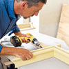 attaching crown molding to a hardwood frame for kitchen cabinet crown molding