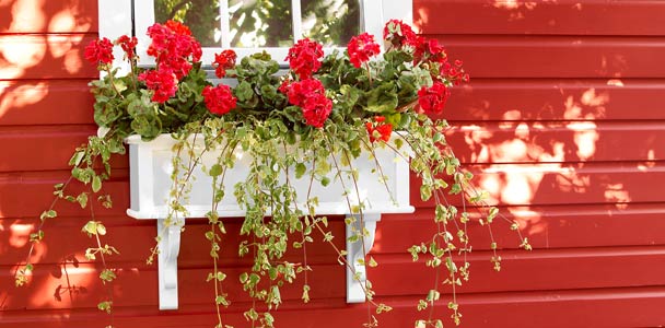 a newly installed PVC windowbox