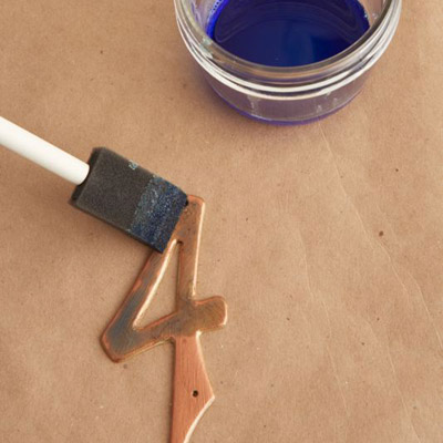 give metal look of copper patina add more solution for color change