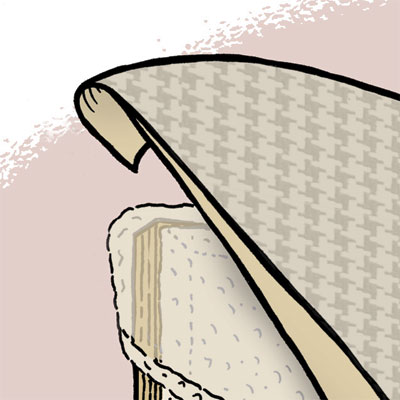 Padding the Headboard to upholster a headboard