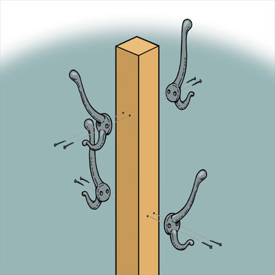 Finish the rack to build a standing coatrack