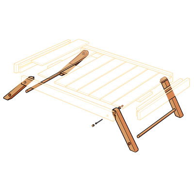 Install the Legs to Build Folding Serving Tray