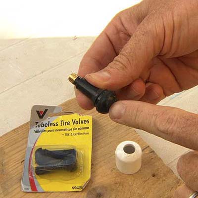 tire air pressure valve and endcap with hole made to fit the valve