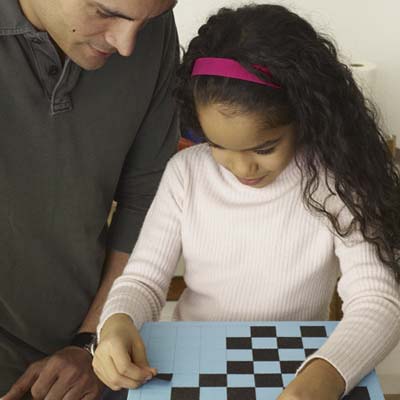 girl makes the checkerboard