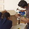build the roof by glueing and nailing the front and back