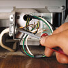electrical wires being connected