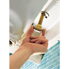 Installing the spout to the bathroom faucet.