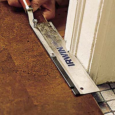 trimming away the doorway molding
