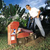 Digigng the trenches to install an in-ground sprinkler 