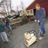 Roger Cook power tampering the patio base