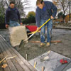Laying the stones for a patio