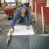 laying stones for a patio