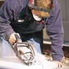 cutting stones to fit a patio surface