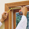 marking the screw holes for a window shade